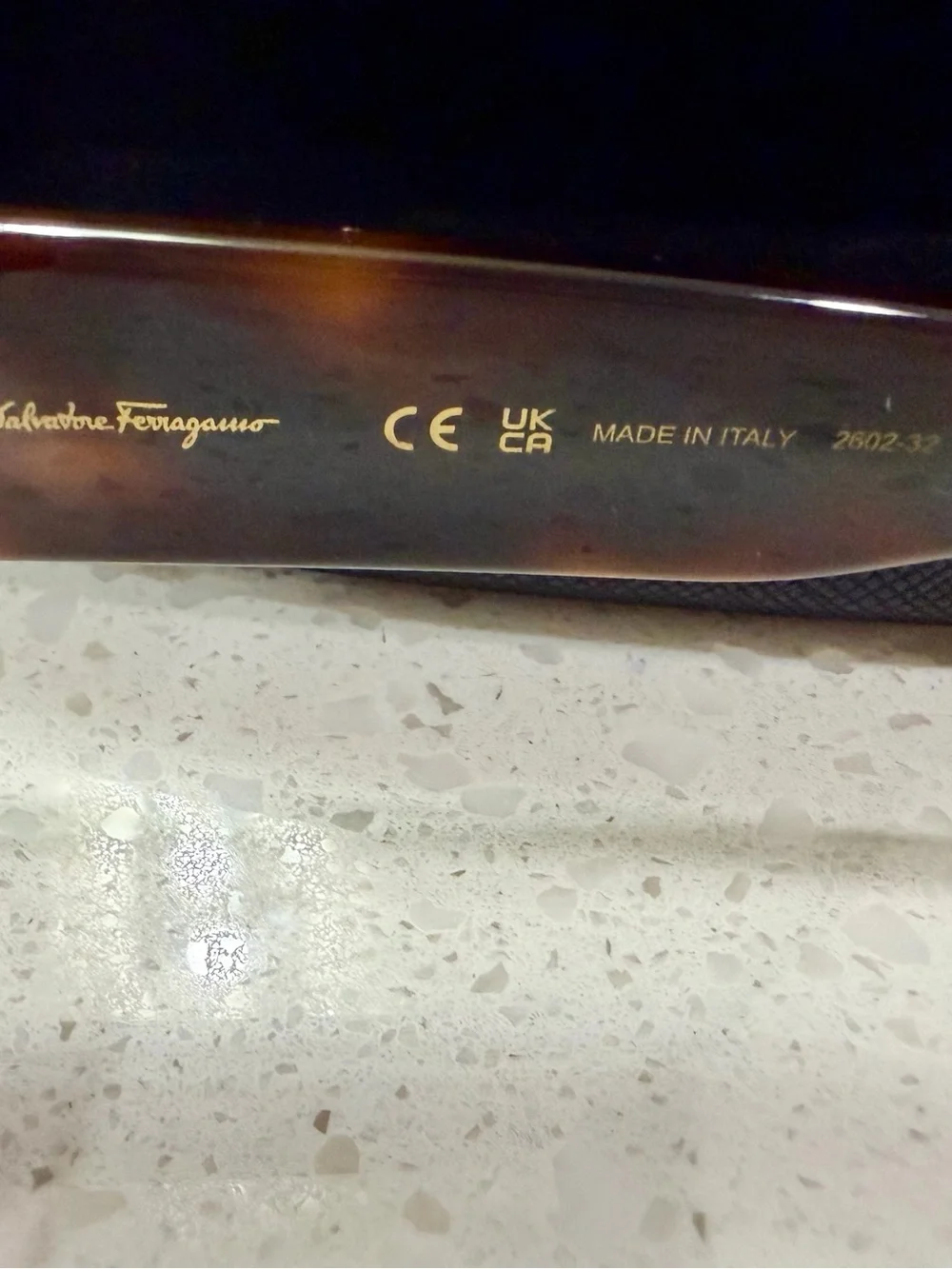 Salvatore Ferragamo Brown Tortoise Square Sunglasses with Black Lenses